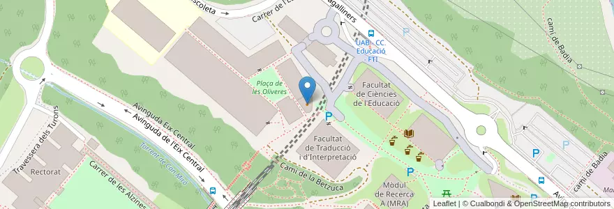 Mapa de ubicacion de Cafeteria d'Educació en 西班牙, Catalunya, Barcelona, Vallès Occidental, Cerdanyola Del Vallès.