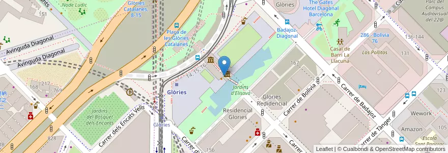 Mapa de ubicacion de Cafeteria Disseny Hub Barcelona en İspanya, Catalunya, Barcelona, Barcelonès, Barcelona.