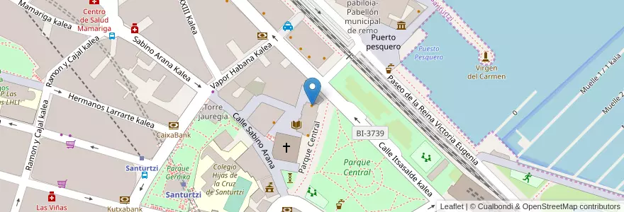 Mapa de ubicacion de Cafetería Eguzkia en 西班牙, 巴斯克, 比斯开, Bilboaldea, Santurtzi.