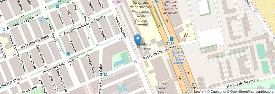 Mapa de ubicacion de Cafetería "El Bombón" en 스페인, 멜리야, 멜리야.