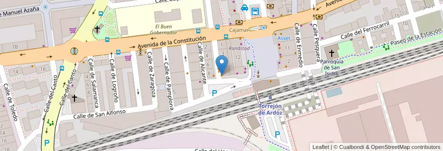 Mapa de ubicacion de Cafetería El Doble en إسبانيا, منطقة مدريد, منطقة مدريد, Área Metropolitana De Madrid Y Corredor Del Henares, Torrejón De Ardoz.