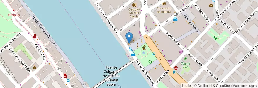 Mapa de ubicacion de Caféteria E;Puente en Espagne, Pays Basque Autonome, Biscaye, Grand-Bilbao, Getxo.