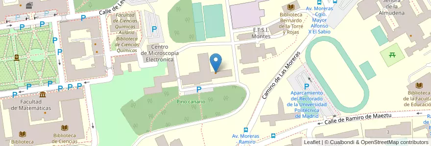 Mapa de ubicacion de Cafetería ETSI Montes en スペイン, マドリード州, Comunidad De Madrid, Área Metropolitana De Madrid Y Corredor Del Henares, Madrid.
