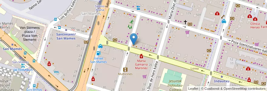 Mapa de ubicacion de Cafetería Garby en 西班牙, 巴斯克, 比斯开, Bilboaldea, 毕尔巴鄂.