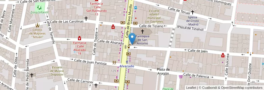 Mapa de ubicacion de Cafetería Granier en إسبانيا, منطقة مدريد, منطقة مدريد, Área Metropolitana De Madrid Y Corredor Del Henares, مدريد.