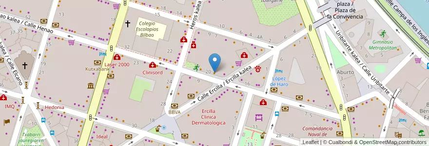 Mapa de ubicacion de Cafeteria Henao en España, Euskadi, Bizkaia, Bilboaldea, Bilbao.
