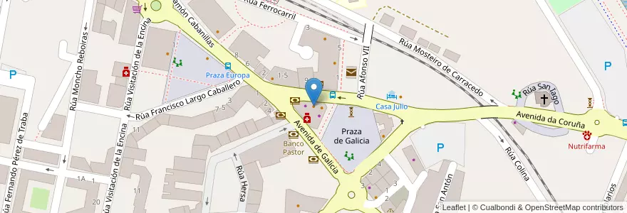Mapa de ubicacion de Cafetería J. F. en 스페인, Galicia / Galiza, A Coruña, A Coruña, Culleredo.