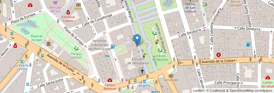 Mapa de ubicacion de Cafetería La Fragata en Spanje, Asturië, Asturië, Gijón/Xixón.