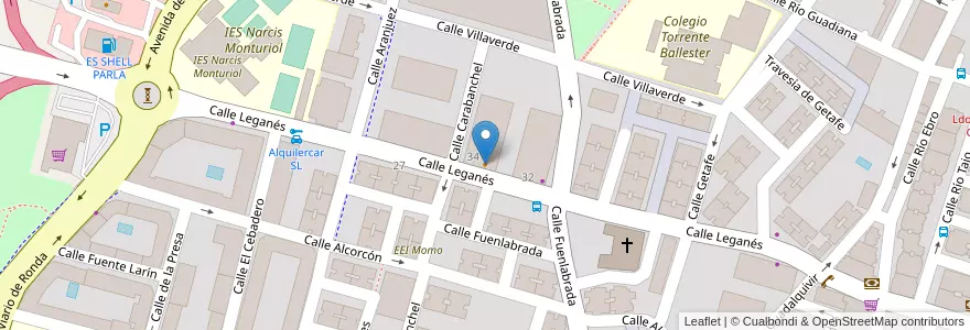 Mapa de ubicacion de Cafetería La Mezquita en Испания, Мадрид, Мадрид, Área Metropolitana De Madrid Y Corredor Del Henares, Parla.