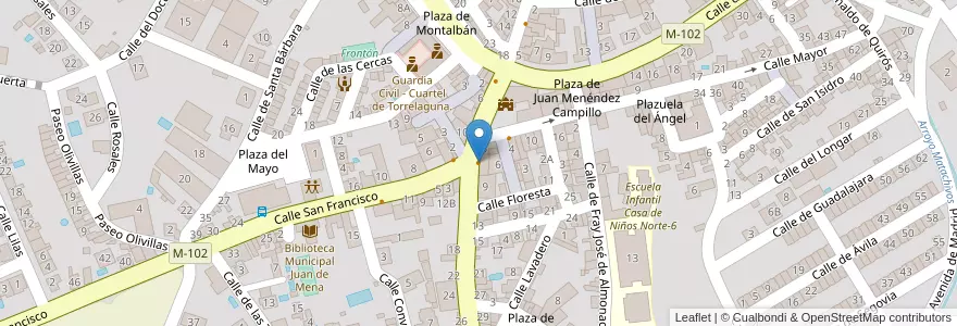 Mapa de ubicacion de Cafetería la Pacheca en Испания, Мадрид, Мадрид, Sierra Norte, Torrelaguna.