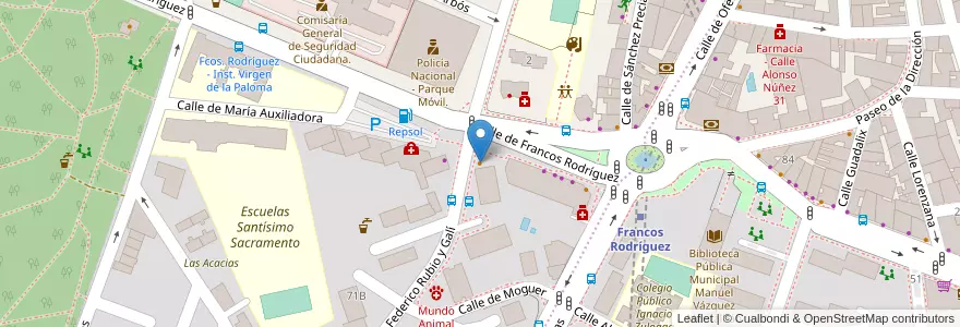Mapa de ubicacion de Cafetería la Puebla en Sepanyol, Comunidad De Madrid, Comunidad De Madrid, Área Metropolitana De Madrid Y Corredor Del Henares, Madrid.