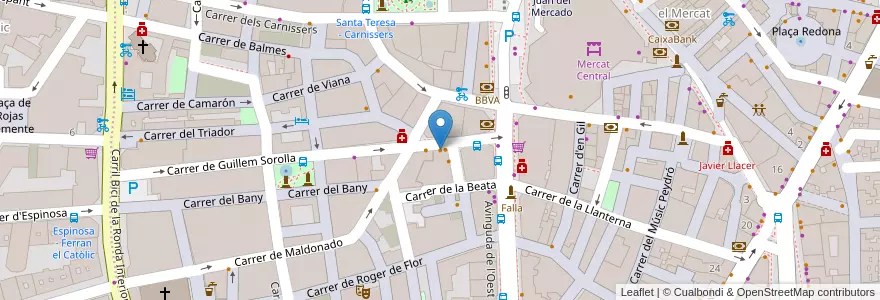 Mapa de ubicacion de Cafetería Leali en Espanha, Comunidade Valenciana, València / Valencia, Comarca De València, València.