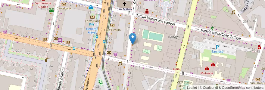 Mapa de ubicacion de Cafetería Leire en 西班牙, 巴斯克, Araba/Álava, Gasteizko Kuadrilla/Cuadrilla De Vitoria, Vitoria-Gasteiz.