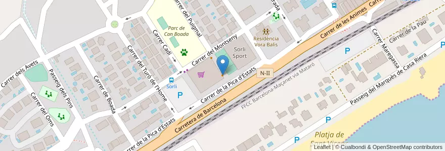 Mapa de ubicacion de Cafeteria Les 3 Viles en Espanha, Catalunha, Barcelona, Maresme.