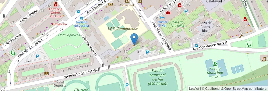 Mapa de ubicacion de Cafetería Letycia en اسپانیا, بخش خودمختار مادرید, بخش خودمختار مادرید, Área Metropolitana De Madrid Y Corredor Del Henares, الکالا د هنارس.