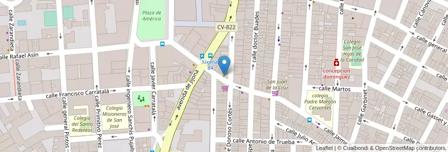 Mapa de ubicacion de Cafetería Lola en 西班牙, Comunitat Valenciana, Alacant / Alicante, L'Alacantí, Alacant / Alicante.