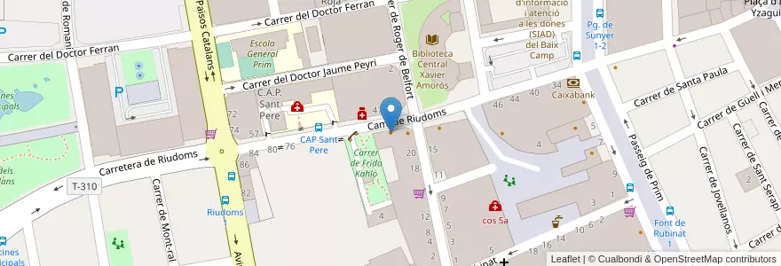 Mapa de ubicacion de Cafetería London en 西班牙, Catalunya, Tarragona, Baix Camp, Reus.