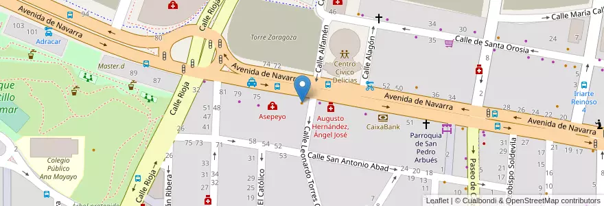Mapa de ubicacion de Cafetería Los Patos en Espagne, Aragon, Saragosse, Zaragoza, Saragosse.
