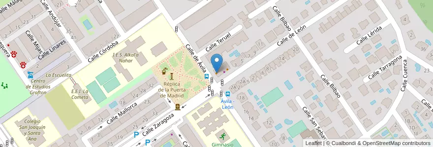 Mapa de ubicacion de Cafetería Los Sueños en España, Comunidad De Madrid, Comunidad De Madrid, Área Metropolitana De Madrid Y Corredor Del Henares, Alcalá De Henares.