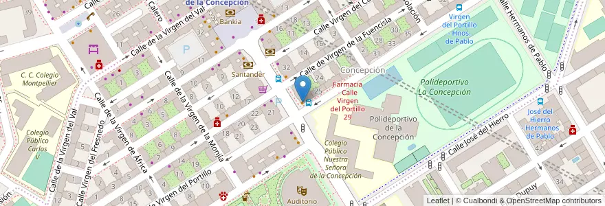 Mapa de ubicacion de Cafetería Luzón en اسپانیا, بخش خودمختار مادرید, بخش خودمختار مادرید, Área Metropolitana De Madrid Y Corredor Del Henares, مادرید.