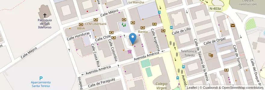 Mapa de ubicacion de Cafetería Marietta en اسپانیا, Castilla-La Mancha, Toledo, Toledo, Toledo.
