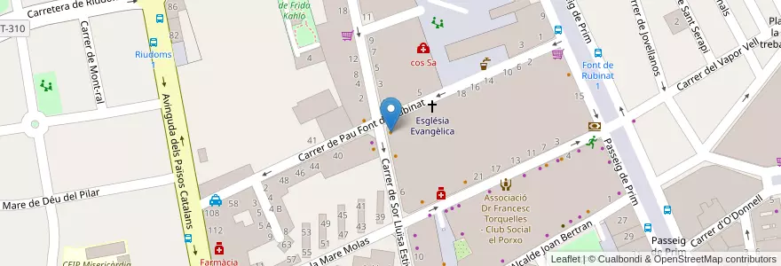 Mapa de ubicacion de Cafeteria Marrameu en Spagna, Catalunya, Tarragona, Baix Camp, Reus.