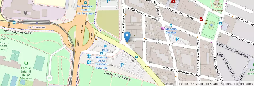 Mapa de ubicacion de Cafetería Marsé en Spain, Aragon, Zaragoza, Zaragoza, Zaragoza.