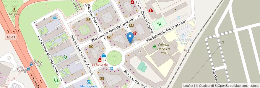 Mapa de ubicacion de Cafeteria Matogrande en España, Galicia / Galiza, A Coruña, A Coruña, A Coruña.