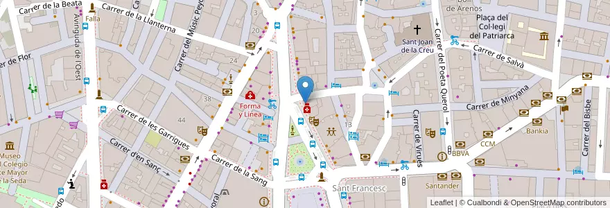 Mapa de ubicacion de Cafetería Mibble en スペイン, バレンシア州, València / Valencia, Comarca De València, València.