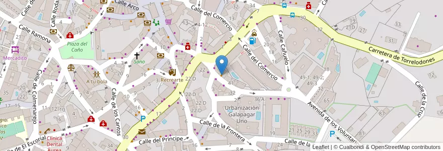 Mapa de ubicacion de Cafetería Mónaco en Espagne, Communauté De Madrid, Communauté De Madrid, Cuenca Del Guadarrama, Galapagar.
