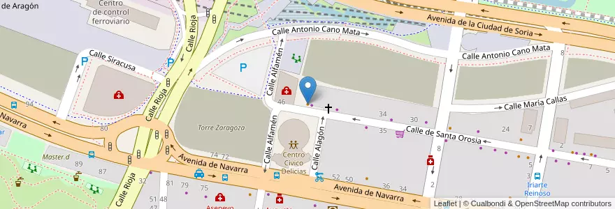 Mapa de ubicacion de Cafetería Norte en Spanien, Aragonien, Saragossa, Zaragoza, Saragossa.