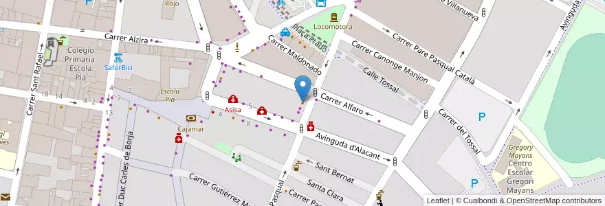 Mapa de ubicacion de Cafeteria Ocell en Spanien, Valencianische Gemeinschaft, Valencia, Safor, Gandia.