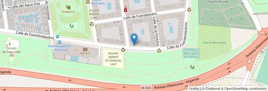 Mapa de ubicacion de Cafetería Oliva III en اسپانیا, بخش خودمختار مادرید, بخش خودمختار مادرید, Área Metropolitana De Madrid Y Corredor Del Henares, Fuenlabrada.