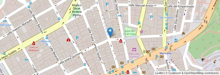 Mapa de ubicacion de Cafetería Panadería Cristina en Spagna, Comunitat Valenciana, Alacant / Alicante, L'Alacantí, Alacant / Alicante.