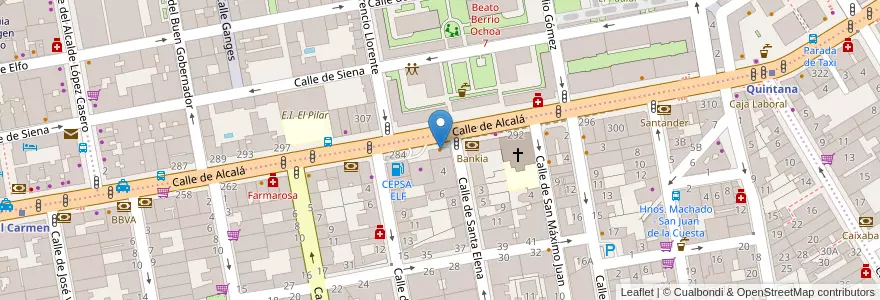 Mapa de ubicacion de Cafetería Panatela en Spanien, Autonome Gemeinschaft Madrid, Autonome Gemeinschaft Madrid, Área Metropolitana De Madrid Y Corredor Del Henares, Madrid.