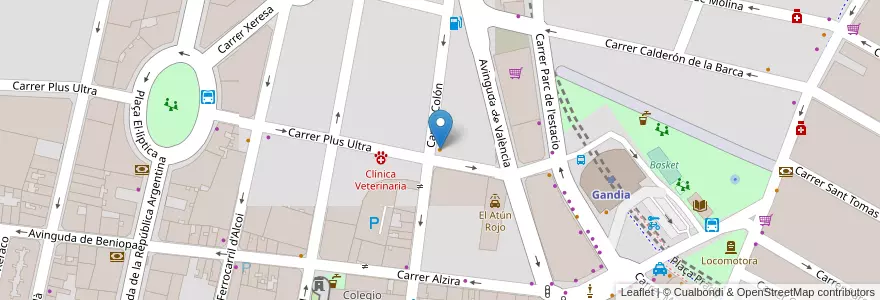 Mapa de ubicacion de Cafeteria Pastisseria Sant Josep en Spain, Valencian Community, Valencia, Safor, Gandia.