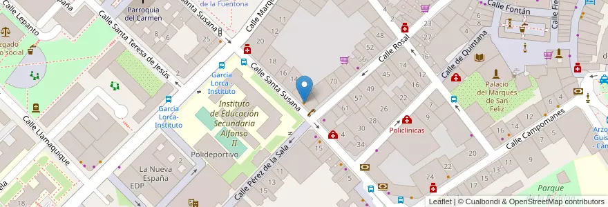 Mapa de ubicacion de Cafetería Pikatostas en Espagne, Asturies, Asturies, Oviède.