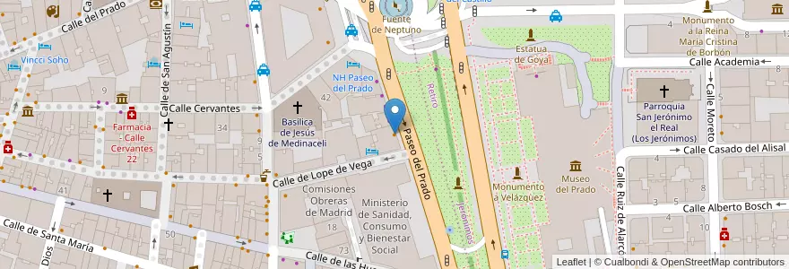Mapa de ubicacion de Cafetería Prado en Sepanyol, Comunidad De Madrid, Comunidad De Madrid, Área Metropolitana De Madrid Y Corredor Del Henares, Madrid.