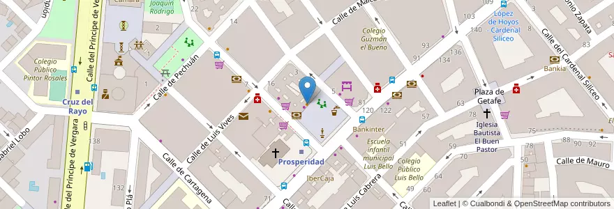 Mapa de ubicacion de Cafetería Prospe en إسبانيا, منطقة مدريد, منطقة مدريد, Área Metropolitana De Madrid Y Corredor Del Henares, مدريد.