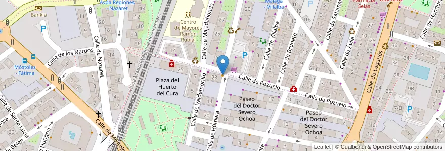 Mapa de ubicacion de Cafetería Quintanero en スペイン, マドリード州, Comunidad De Madrid, Área Metropolitana De Madrid Y Corredor Del Henares, Fuenlabrada.