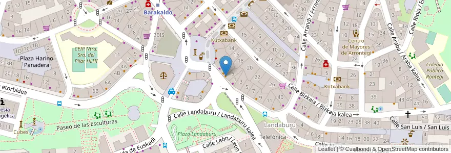 Mapa de ubicacion de Cafetería Restaurante Plaza en إسبانيا, إقليم الباسك, Bizkaia, Bilboaldea, Barakaldo.