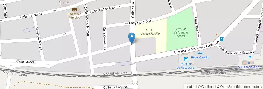 Mapa de ubicacion de Cafeteria Restaurante STOP en Spain, Castile-La Mancha, Albacete, Villarrobledo.