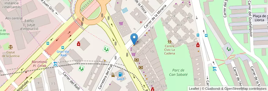 Mapa de ubicacion de Cafeteria Samy's en 스페인, Catalunya, Barcelona, Barcelonès, 바르셀로나.