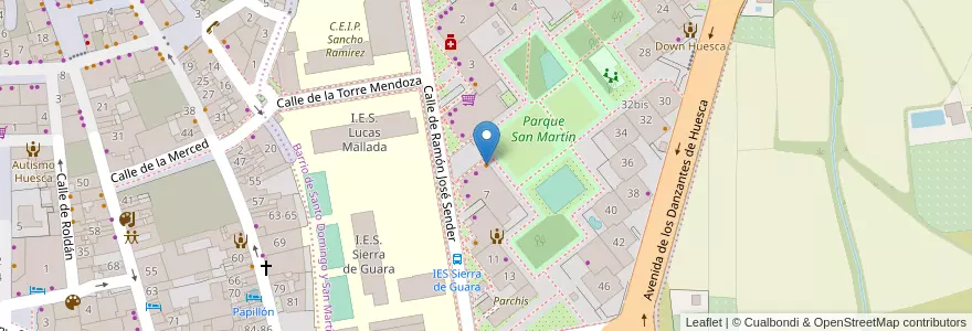 Mapa de ubicacion de Cafetería San Martín en Spanien, Aragonien, Huesca, Hoya De Huesca / Plana De Uesca, Huesca.