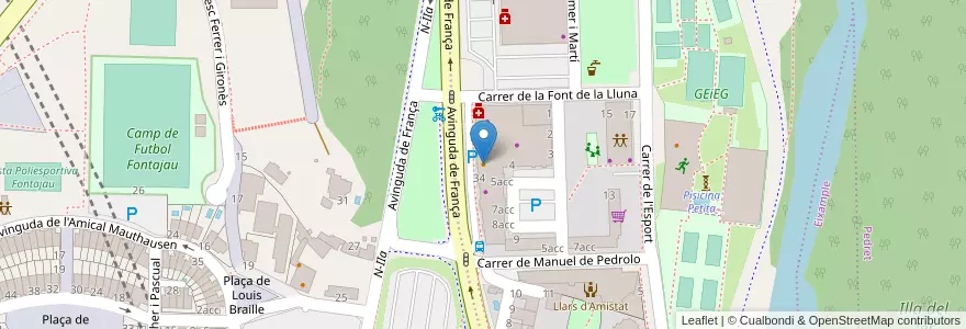 Mapa de ubicacion de Cafetería Sant Ponç en Spagna, Catalunya, Girona, Gironès, Girona.