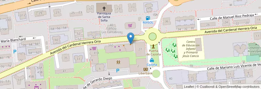Mapa de ubicacion de Cafetería Sarabia en إسبانيا, كانتابريا, منطقة كانتابريا, Santander, Santander.