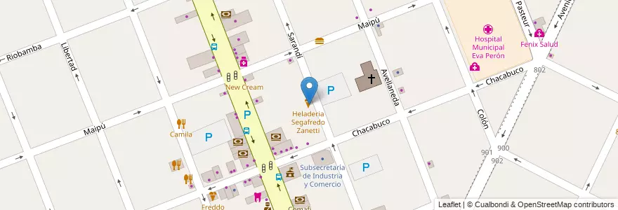Mapa de ubicacion de Cafeteria Segafredo Zanetti en آرژانتین, استان بوئنوس آیرس, Partido De Merlo, Merlo.