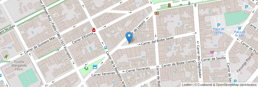 Mapa de ubicacion de Cafeteria S'Oficina en İspanya, España (Mar Territorial).