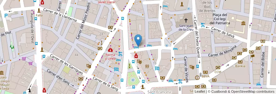 Mapa de ubicacion de Cafeteria Suizo en スペイン, バレンシア州, València / Valencia, Comarca De València, València.