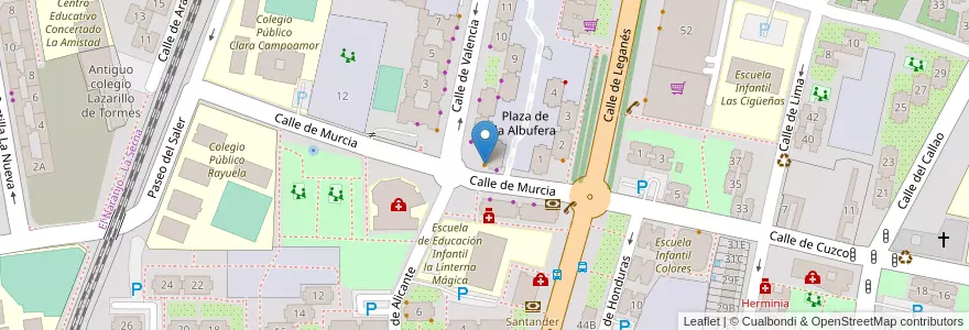 Mapa de ubicacion de Cafetería Tinín en إسبانيا, منطقة مدريد, منطقة مدريد, Área Metropolitana De Madrid Y Corredor Del Henares, Fuenlabrada.